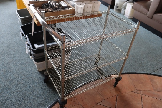 18" x 30" chrome wire portable cart