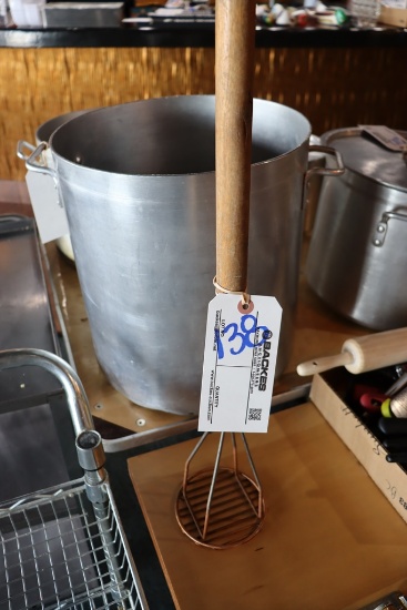 24" wood handled potato masher