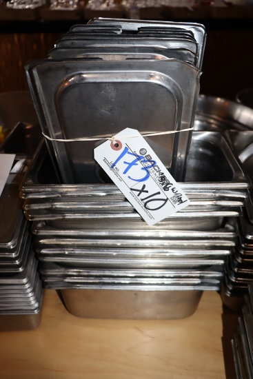 Times 10 - 1/3 x 6 stainless insets with lids
