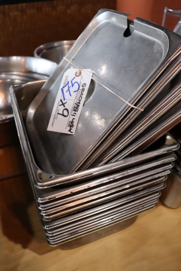 Times 9 - 1/2 x 4 stainless insets with lids