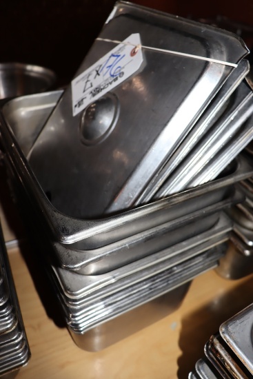 Times 7 - 1/2 x 6 stainless insets with lids