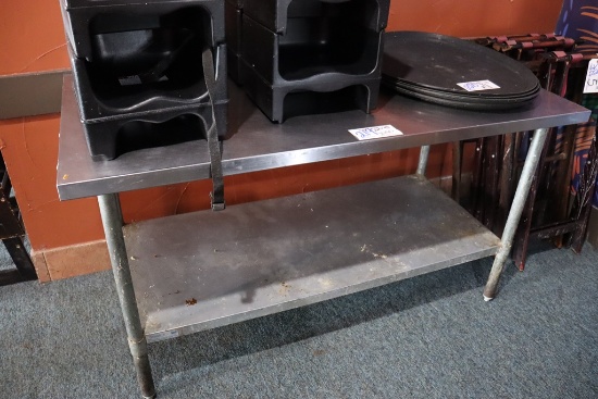 30" x 60" stainless table with galvanized under shelf