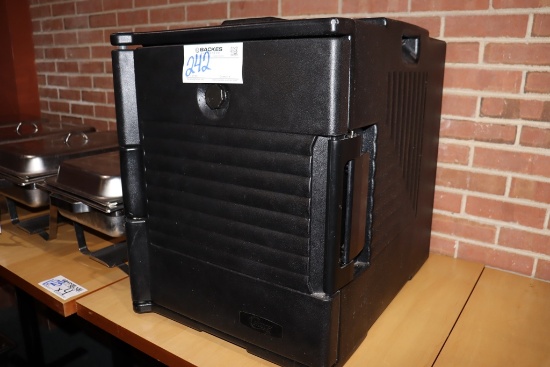 Choice Black catering box - nice - with 3 stainless full size pans
