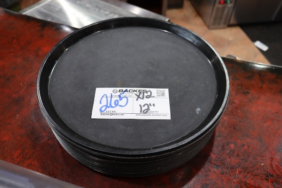 Times 12 - 12" round black service trays