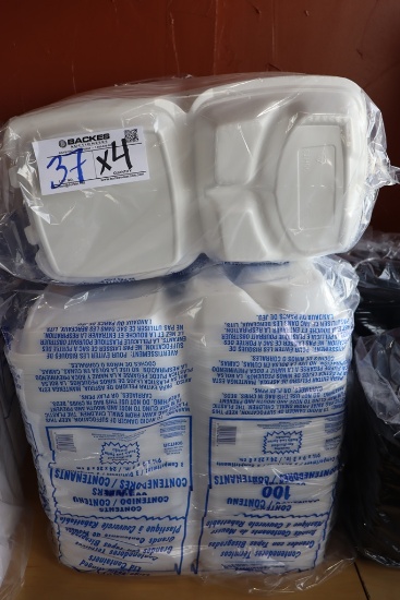 Times 4 - Dart large foam hinge lid containers - 9 5/8 x 9 x 3