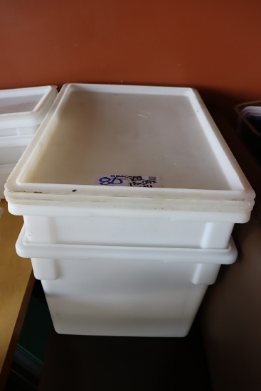 Times 2 - 18 x 24 x 14 white food storage containers with lids