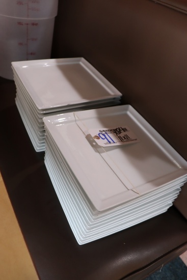 Times 24 - DON 11" x 11" white plates - there are chips in some of the plat