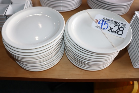 Times 28 - Buffalo 11 1/2" white plates - there are chips in some of the pl