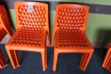 Times 8 - Lagoon Furniture Milan Style Orange Stackable Dinning Chair (pd $