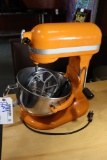 Kitchen Aid KP26MIXTG orange counter top 6 qt mixer with bowl and attachmen