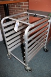 Portable aluminum 1/2 size sheet pan rack