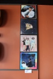 Display of 4 framed LP records - Barry White, The Pips, KC, Michael Jackson