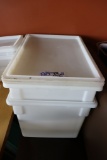 Times 2 - 18 x 24 x 14 white food storage containers with lids