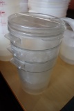 Times 3 - 4 qt round food storage containers with lids