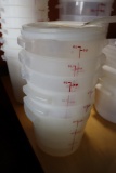 Times 6 - 6 qt round food storage containers with 3 lids