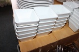 All to go - 14 iti white square bowls - chips are present on some