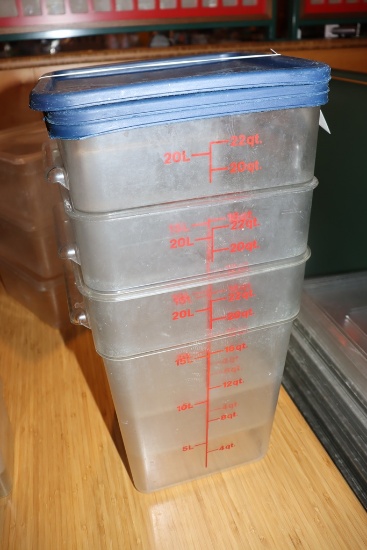 Times 3 - 22 qt food storage containers with lids