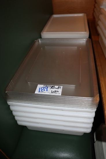Times 5 - 18 x 26 x 6 white food storage containers with acrylic lids (lids