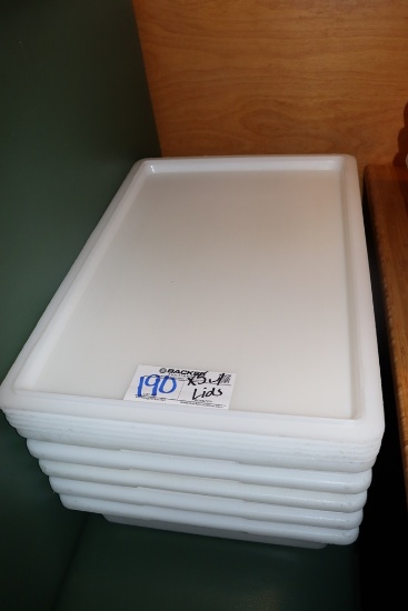 Times 5 - 18 x 26 x 6 white food storage containers with white lids (lids m
