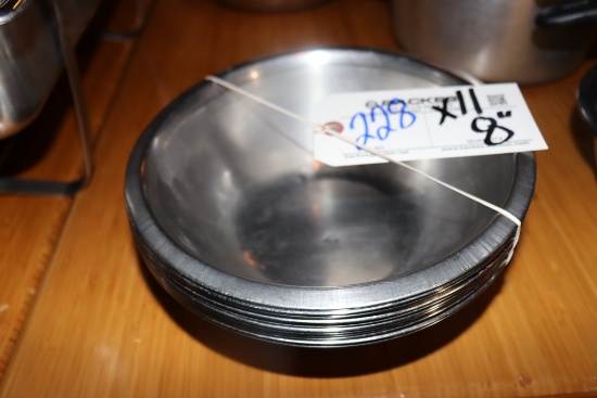 Times 11 - 8" stainless mixing bowls