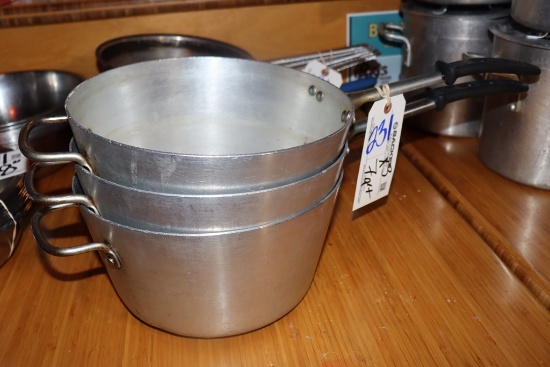 Times 3 - 7 qt aluminum sauce pans
