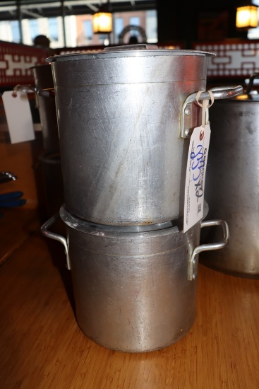 Times 2 - smaller aluminum stock pots with lids