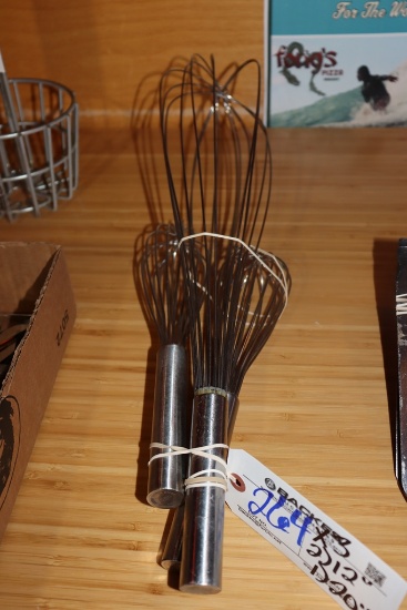 Times 3 - stainless whips - 2) 12" and 1) 20"
