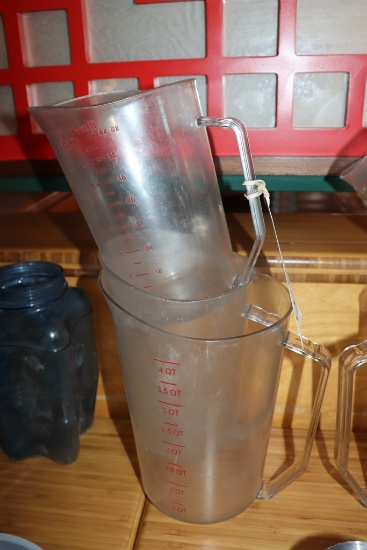 Times 3 - acrylic measure cups - 1) 4 qt - 2) 2 qt