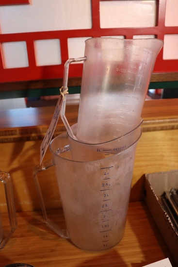Times 3 - acrylic measure cups - 1) 4 qt - 2) 2 qt