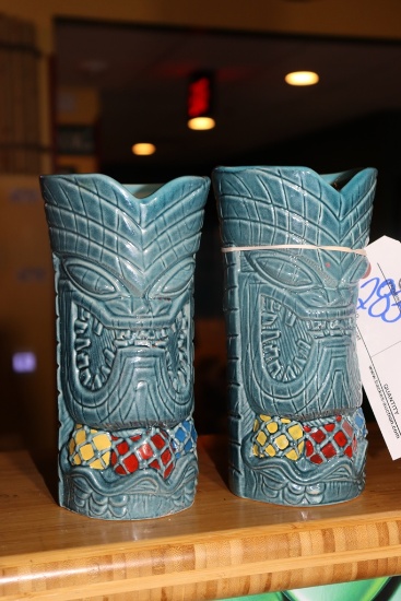 Times 2 - 8" tall Tiki Farm mugs - 2011