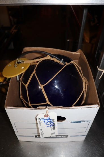 12" round glass fish net globe