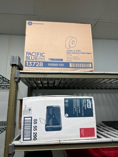 Times 2 - New Tork toliet paper dispensers with 3/4 case of toilet paper