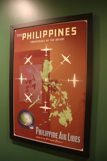 The Philippines Crossroads of the Orient - Philippine Air Lines - framed wall print - 26.5" x 39"
