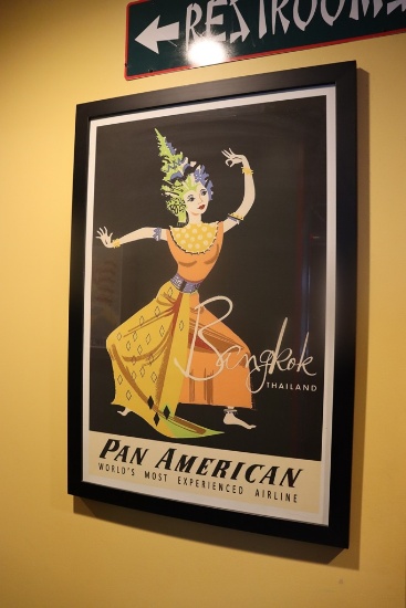 Bangkok Thailand - Pan American - World's Most Experienced Airline - framed