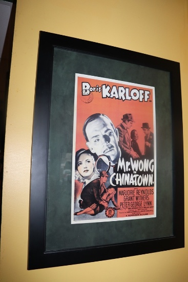Mr. Wong in Chinatown movie poster - Boris Karloff - framed wall print - 21" x 27"