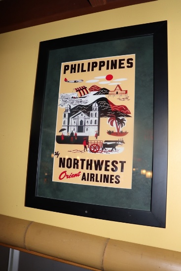 Philippines - Northwest Orient Airlines - framed wall print - 19" x 23"