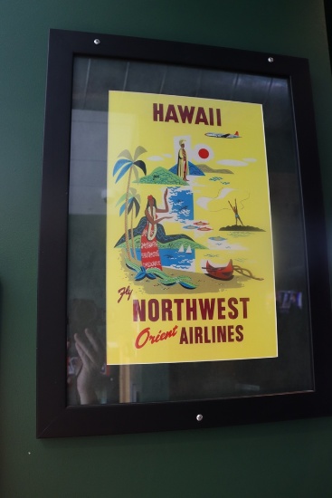 Hawaii - Fly Northwest Orient Airlines - framed wall print - 18" x 24"
