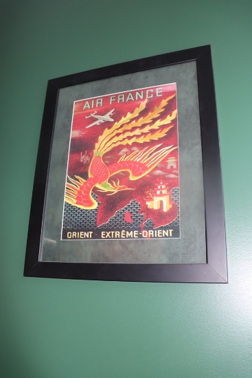 Air France - Orient - Extreme-Orient - framed wall print - 19" x 24"