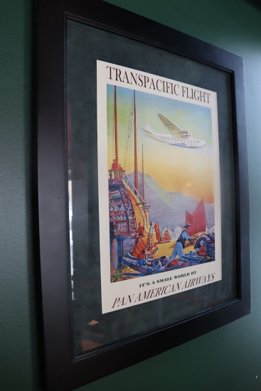 Pan American Airways - Transpacific Flight - It's a Small World - framed wa