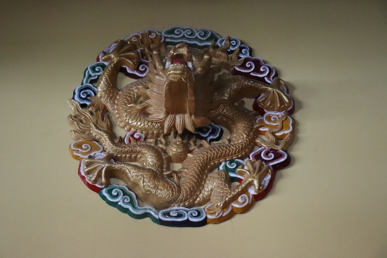 63" Dragon wall medallion display