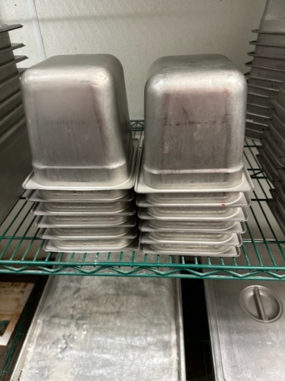Times 12 - 1/6 x 6" stainless inset pans - no lids