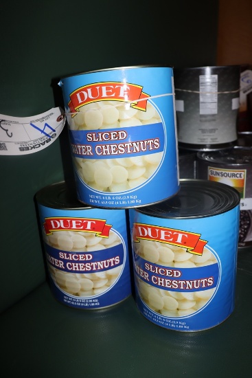 Times 3 - cans of Duet Sliced water chestnuts