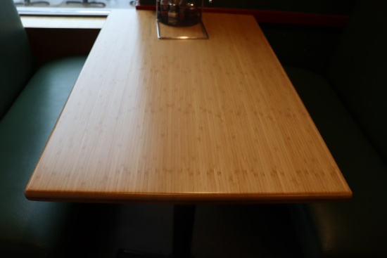 Times 4 - 30" x 48" heavy duty custom ordered Bamboo dining tables (located