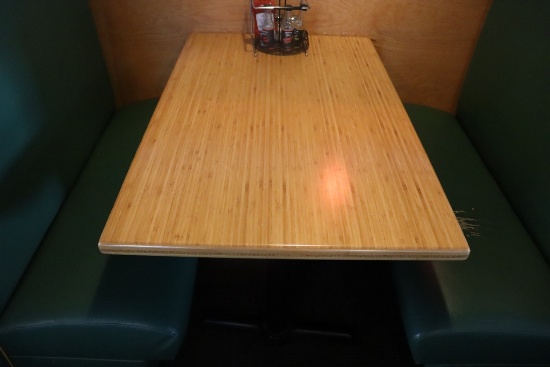 Times 2 - 30" x 48" heavy duty custom ordered Bamboo dining tables (located