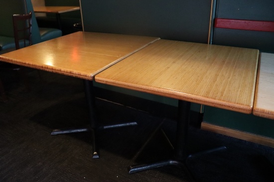 Times 2 - 34" x 36" heavy duty custom ordered Bamboo dining tables