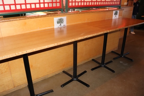 Times 2 - 30" x 70" heavy duty custom ordered Bamboo stand up bar tables