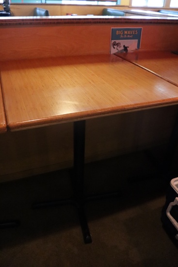 Times 4 - 34" x 34" heavy duty custom ordered Bamboo stand up bar tables