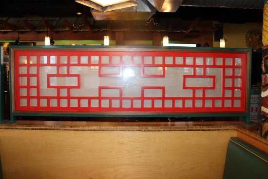 Times 4 - Red paneled booth dividers - screwed to top wall - 24" x 76"