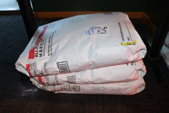 Times 3 - Sysco All purpose H & R flour - 50# bags