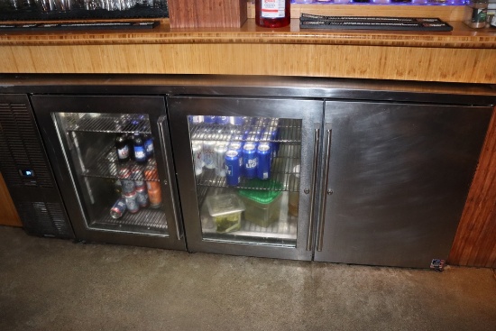 Perlick 84" back bar bottle cooler - 2 glass doors